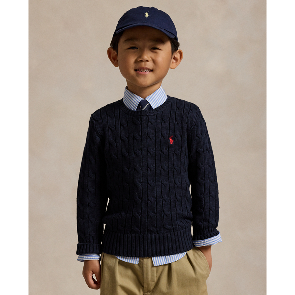 Polo Ralph Lauren Cable-knit Cotton Sweater In Navy