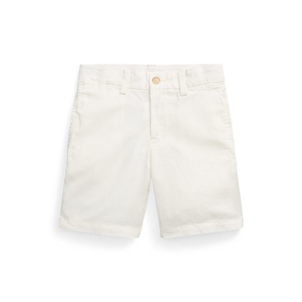 Polo Ralph Lauren Straight Fit Linen-cotton Short In Deckwash White