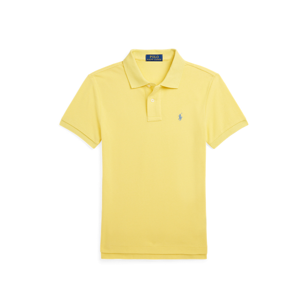 Shop Ralph Lauren Slim Fit Cotton Mesh Polo In Yellow