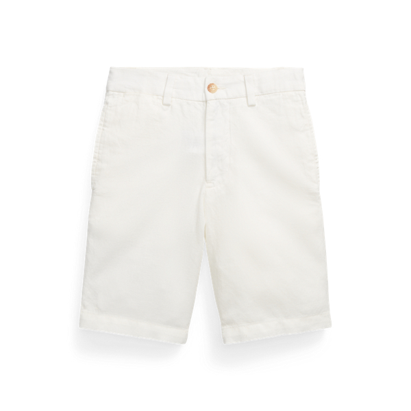 Polo Ralph Lauren Straight Fit Linen-cotton Short In Deckwash White