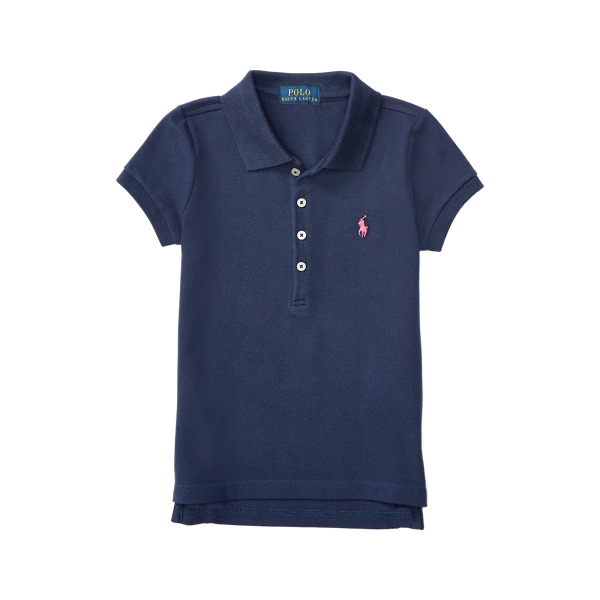 Ralph Lauren Kids' Stretch Mesh Polo Shirt In Blue