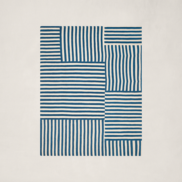 Polo Ralph Lauren Canyon Stripe Patch Rug In Pacific