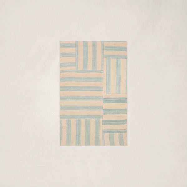 Ralph Lauren Canyon Stripe Patch Rug In Sky