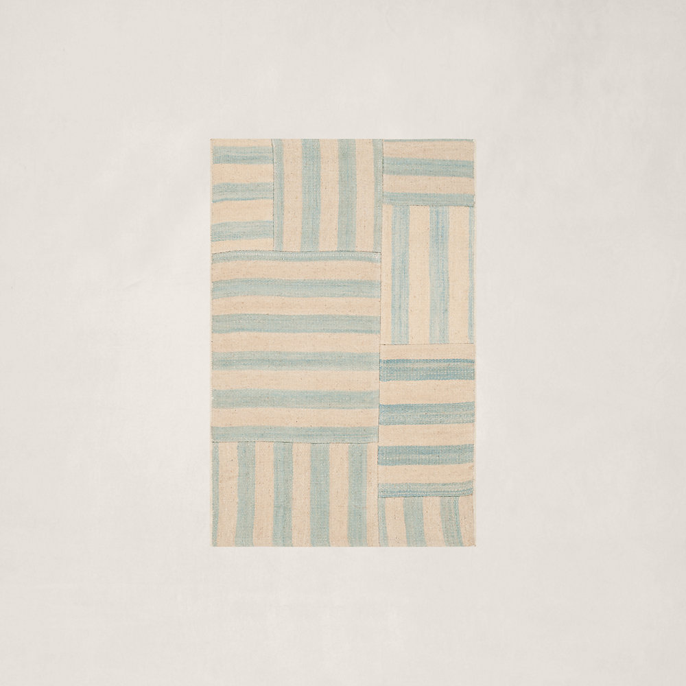 Ralph Lauren Canyon Stripe Patch Rug In Sky