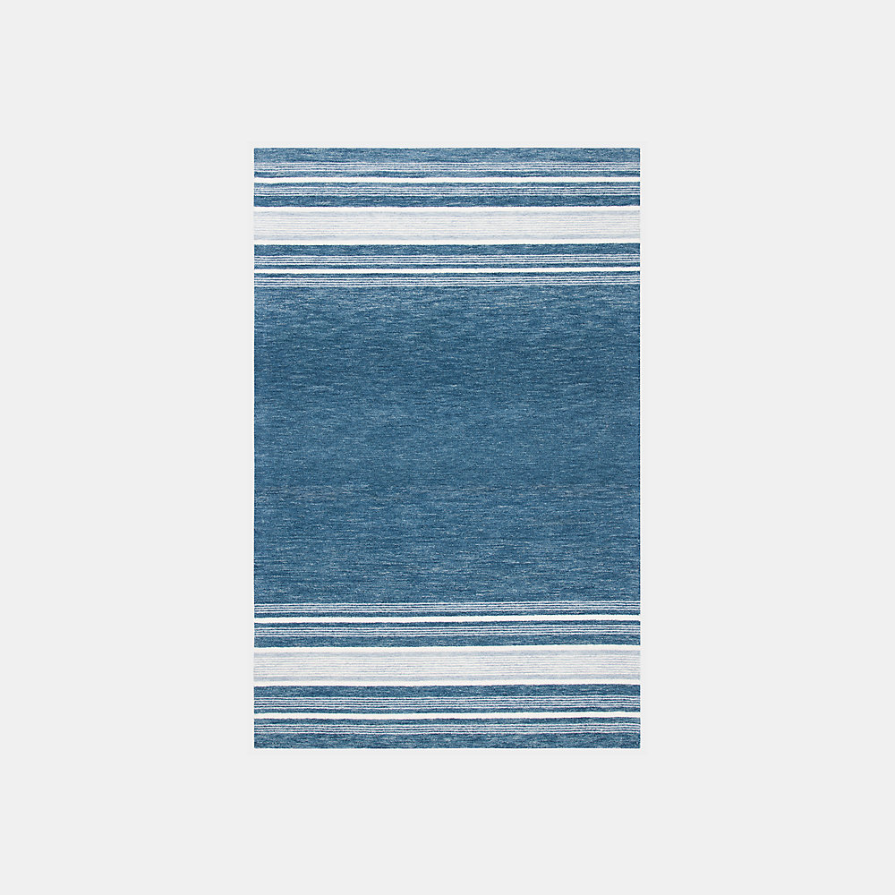 Ralph Lauren Drift Stripe Rug In Blue/ivory