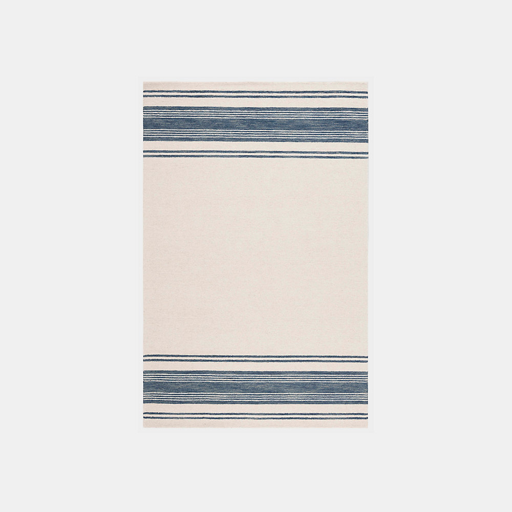 Ralph Lauren Drift Stripe Rug In Ivory/blue