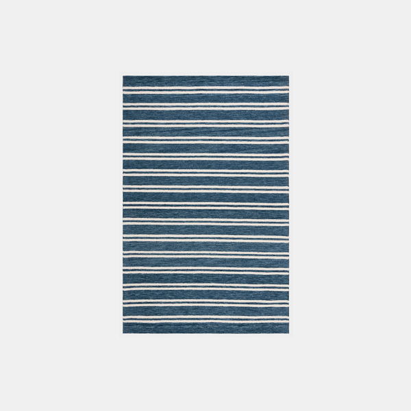 Ralph Lauren Starboard Stripe Rug In Blue/ivory