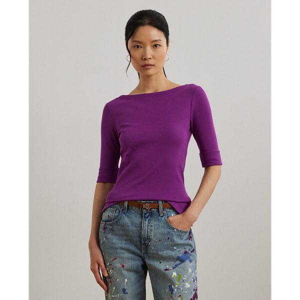 Ralph Lauren Stretch Cotton Boatneck Tee