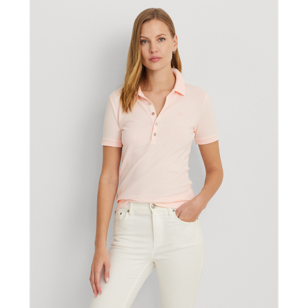 Shop Lauren Ralph Lauren Piqué Polo Shirt In Pink Opal