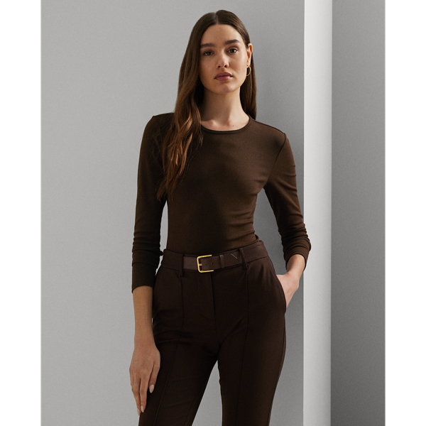 Ralph Lauren Women's Slim-fit Crewneck Tee In Circuit Brown