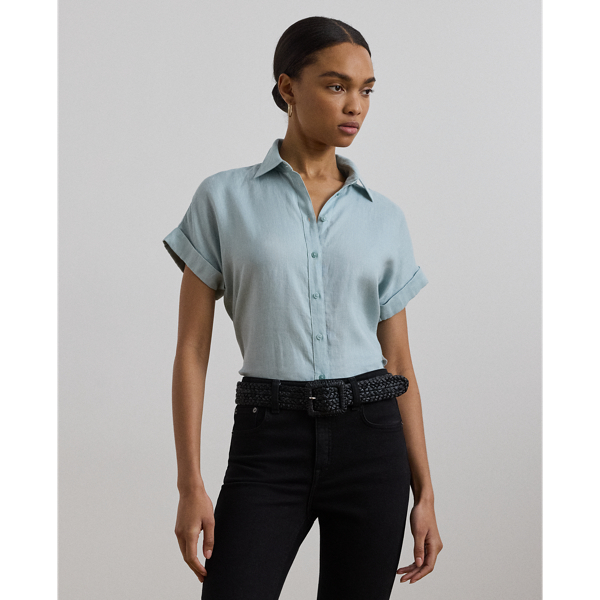 Chemise décontractée manches courtes lin - Lauren - Modalova