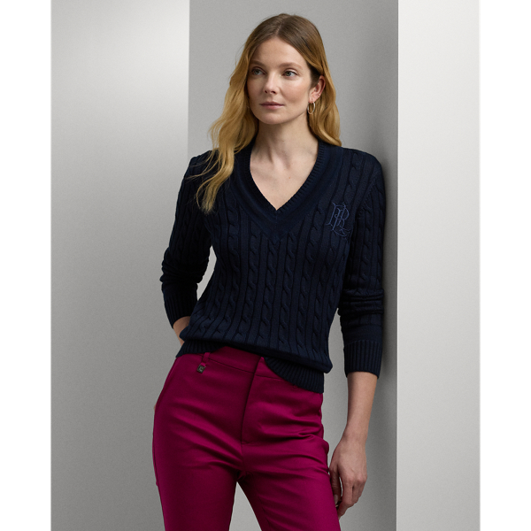 Ralph Lauren Cable-knit Cricket Sweater In Lauren Navy