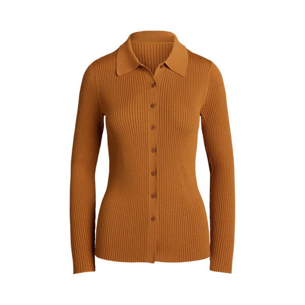 Anchored in  Ralph Lauren Lauren's refined aesthetic, this Polo cardigan features a rib-knit pattern and a slim-fitting silhouette. "Lauren  Ralph Lauren Lauren"-engraved buttons complete the look.