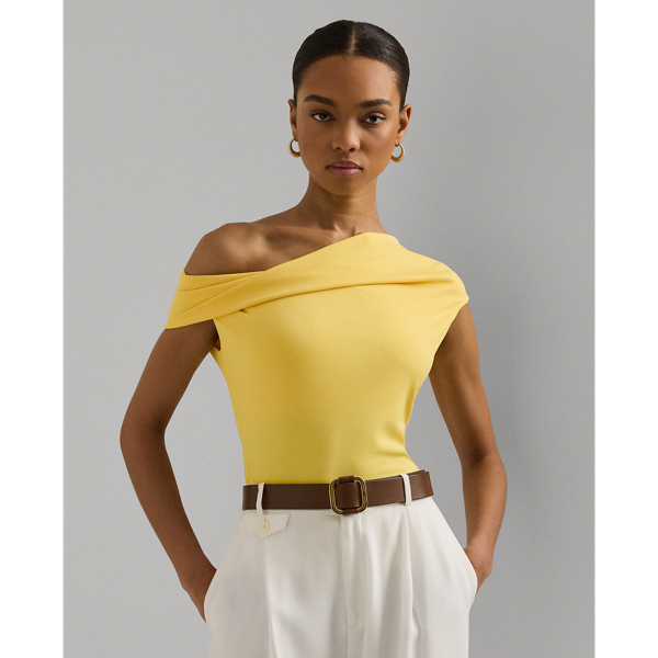 Lauren Ralph Lauren Stretch Jersey Off-the-shoulder Top In Primrose Yellow