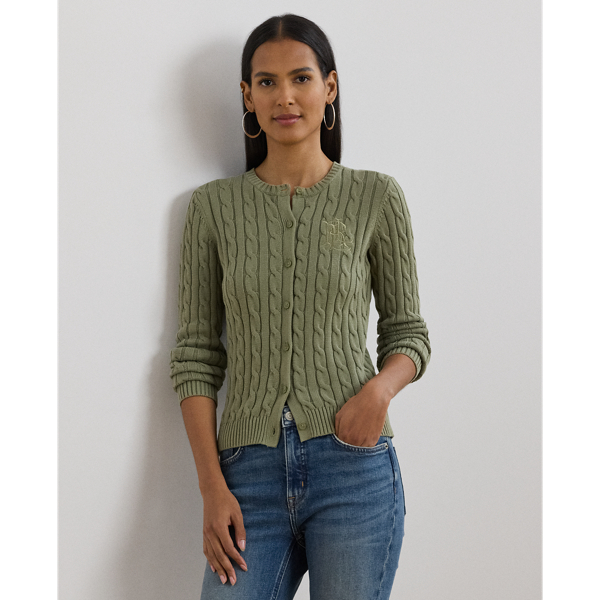 Cardigan torsadé en coton - Lauren - Modalova