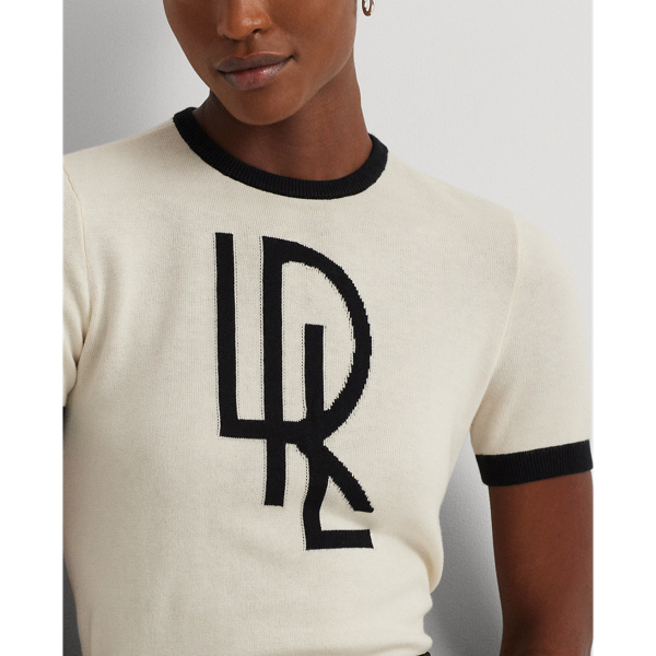 LAUREN RALPH LAUREN】ツートーン ロゴ ショートスリーブ セーター 