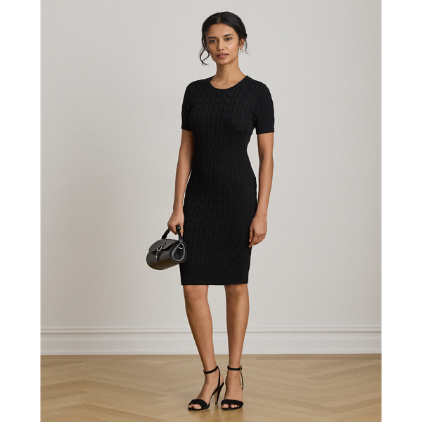 Cable-Knit Short-Sleeve Jumper Dress