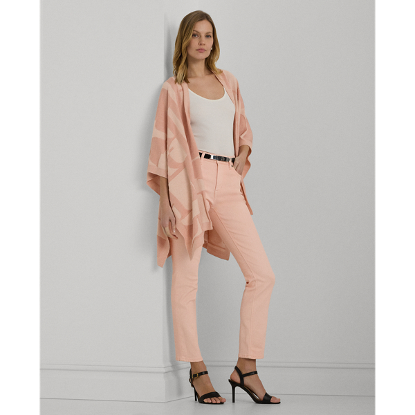 Shop Lauren Ralph Lauren Coated High-rise Straight Ankle Jean In Pink Opal Lacquer