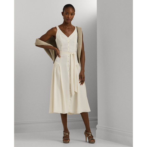 送料関税無料【POLO RALPH LAUREN】GEORGETTEエレガントドレス Tie-Neck Georgette Shirtdress