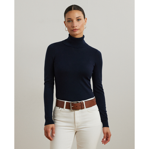 Pull à col roulé en soie mélangée - Lauren - Modalova