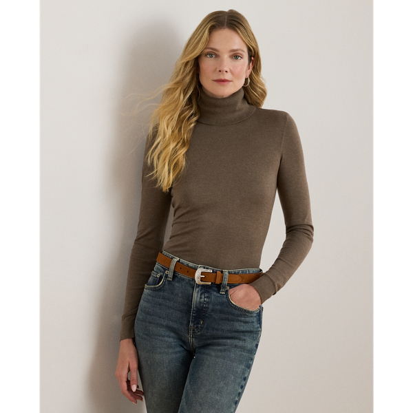Pull à col roulé en soie mélangée - Lauren - Modalova