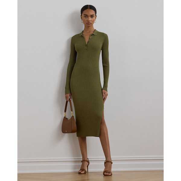 RALPH LAUREN RIB-KNIT POLO DRESS 