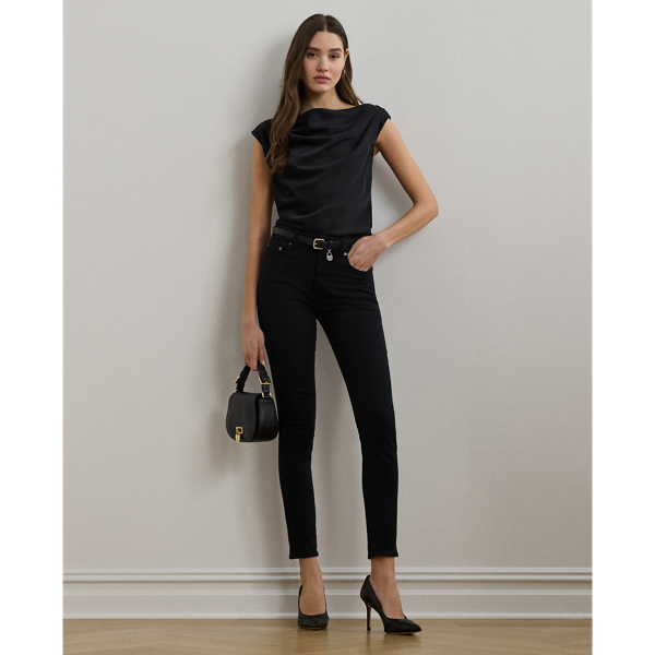 Ralph Lauren Satin Charmeuse Off-the-shoulder Blouse