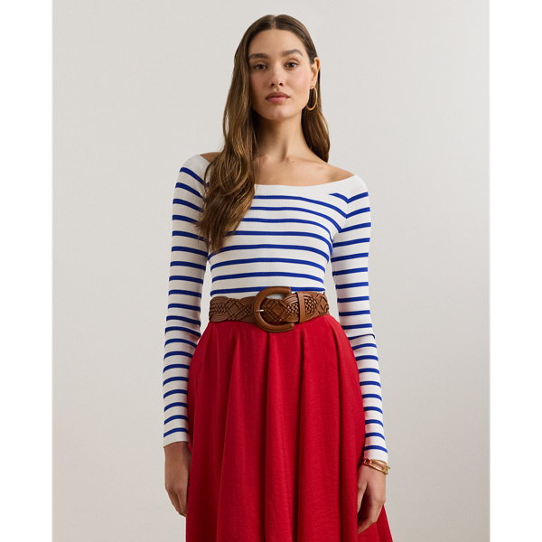 Pull rayé à encolure bateau - Lauren - Modalova