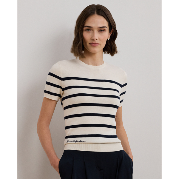Pull rayé à manches courtes - Lauren - Modalova