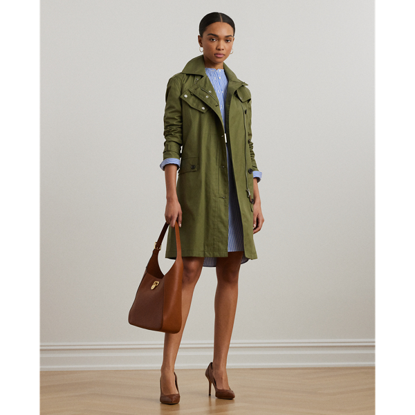 Trench-coat ceinturé en sergé de coton - Lauren - Modalova