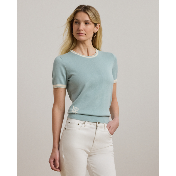 Pull bicolore à manches courtes - Lauren - Modalova