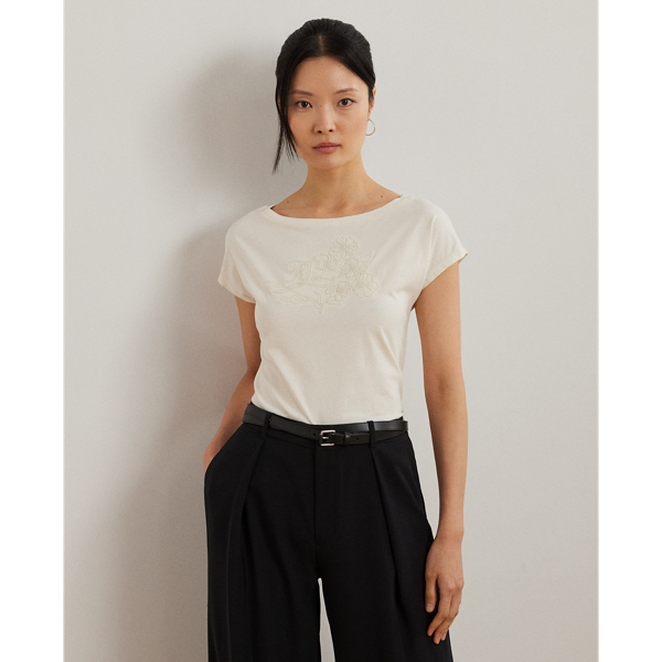 T-shirt en jersey brodé - Lauren - Modalova