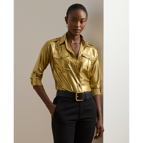 Ralph Lauren Metallic Chiffon Shirt