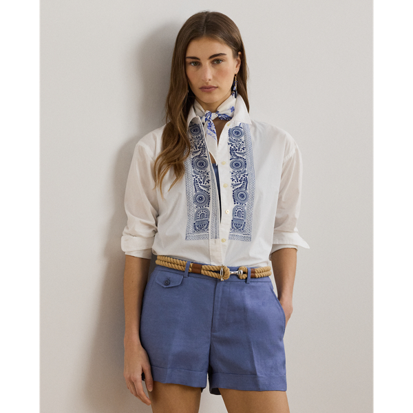 Chemise géométrique en popeline de coton - Lauren - Modalova