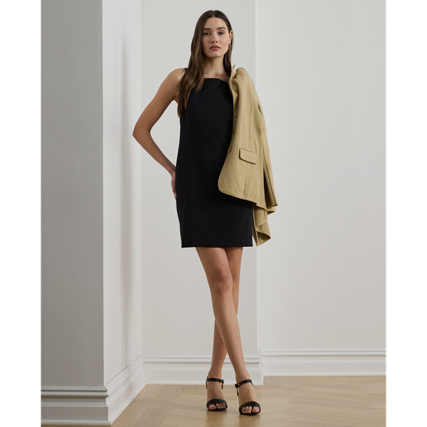 Ralph Lauren Stretch Crepe Sleeveless Dress In Black
