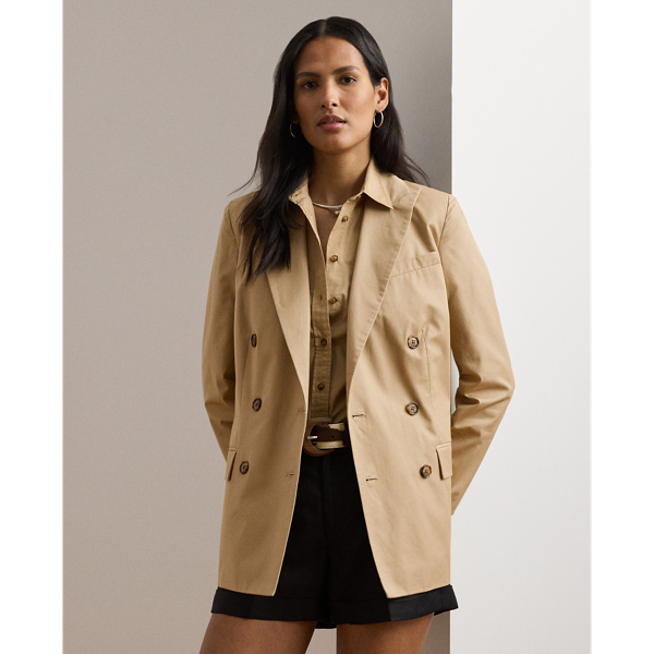 Ralph Lauren Double-breasted Cotton Twill Blazer
