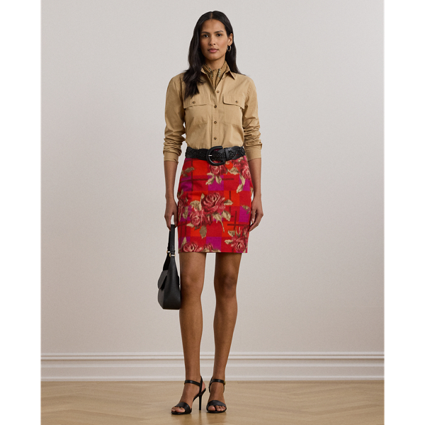 Ralph Lauren Floral Linen-cotton Pencil Miniskirt