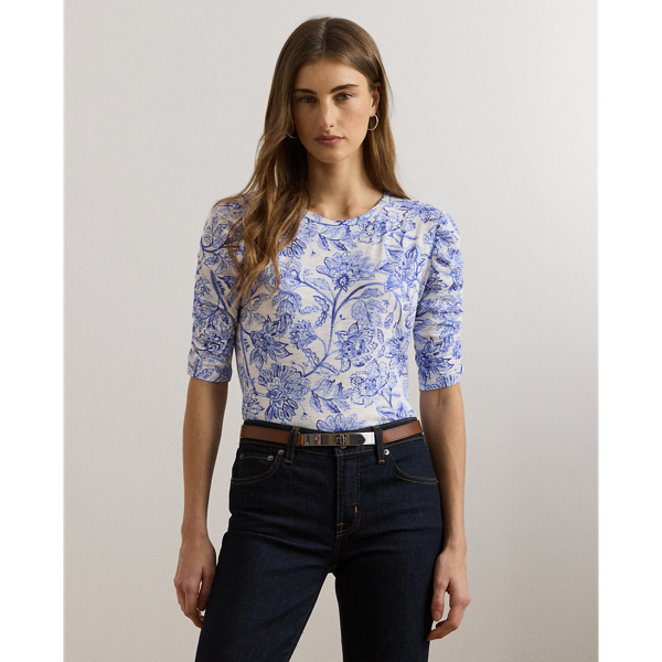 Ralph Lauren Floral Slub Jersey Elbow-sleeve Tee