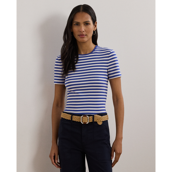 Ralph Lauren Striped Stretch Cotton Crewneck Tee