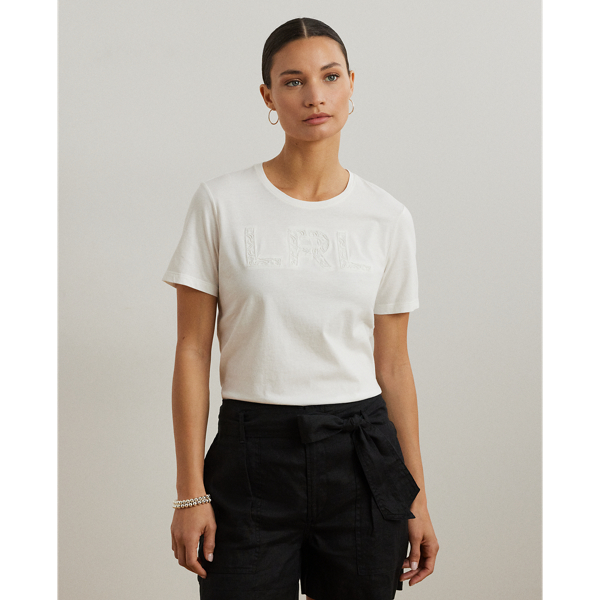 Ralph Lauren Beaded-logo Cotton Jersey Tee