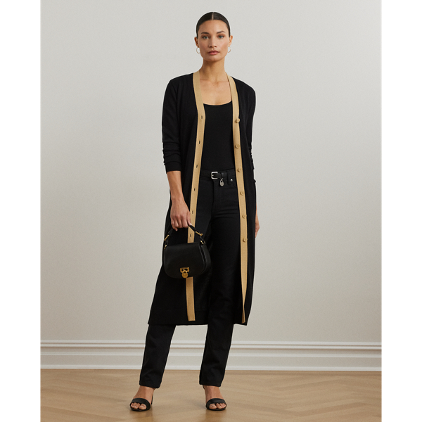 Shop Ralph Lauren Two-tone Cotton-blend Cardigan
