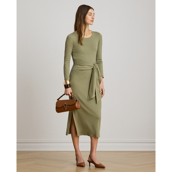 Abito Ralph Lauren in Misto Cotone con Fiocco
