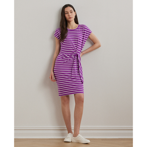 Ralph Lauren Striped Tie-front Jersey Dress