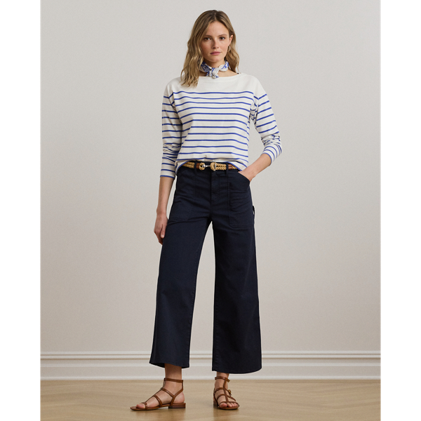 Stretch Chino Wide-Leg Cropped Trouser - Lauren - Modalova