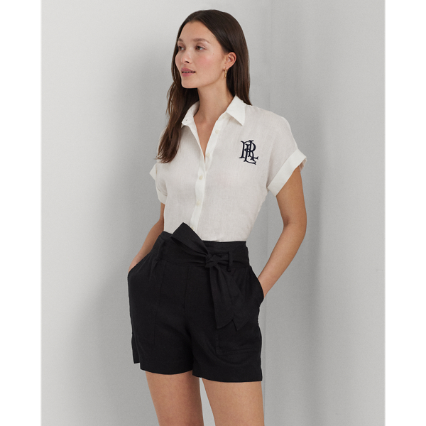 Camicia in Lino a Maniche Corte Ralph Lauren