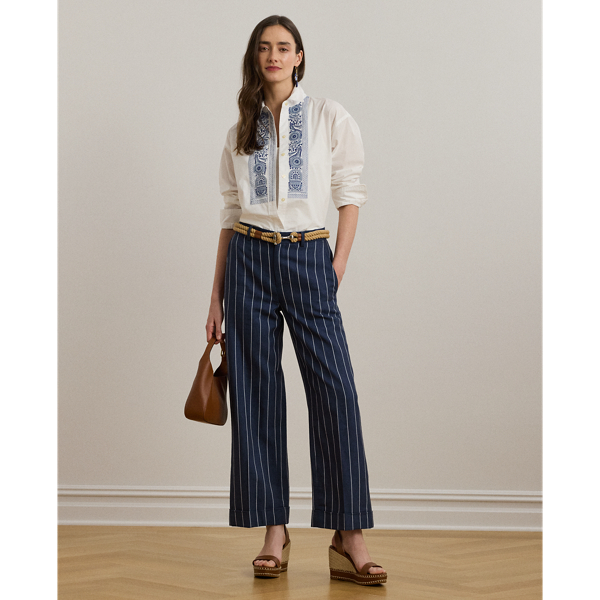 Striped Herringbone Cropped Trouser - Lauren - Modalova
