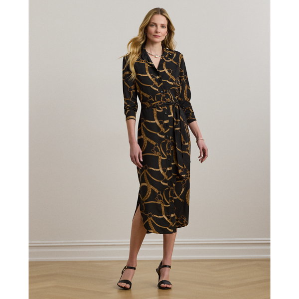 Robe-chemise en crêpe à motif brides - Lauren - Modalova