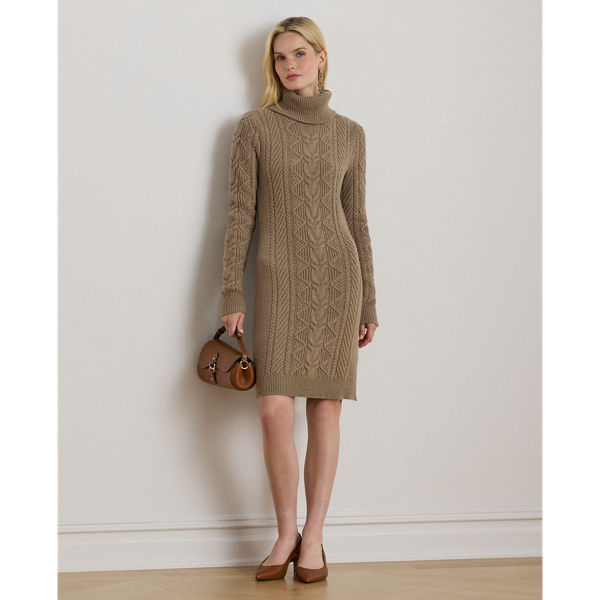 Robe-pull col roulé en tricot torsadé - Lauren - Modalova