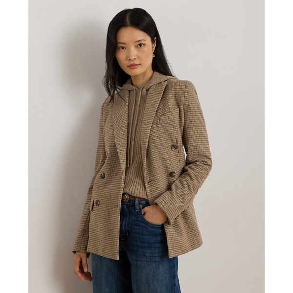 Ralph Lauren Double-breasted Wool-blend Twill Blazer In Brown