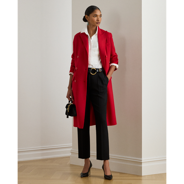 Ralph Lauren Double-breasted Wool-blend Coat In Red